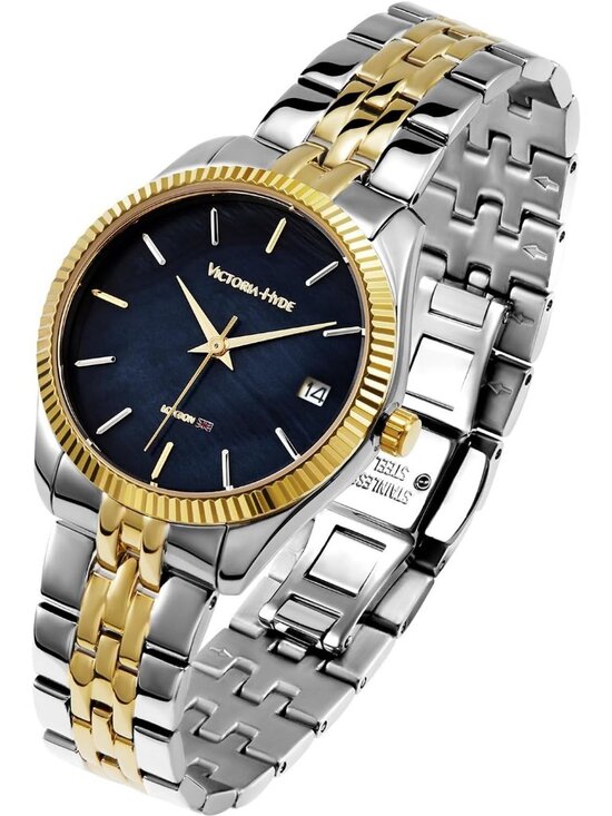 Women\'s Blue Face Two Toned Stainless Steel Quartz Movement Elegant Wrist Watch main image 6